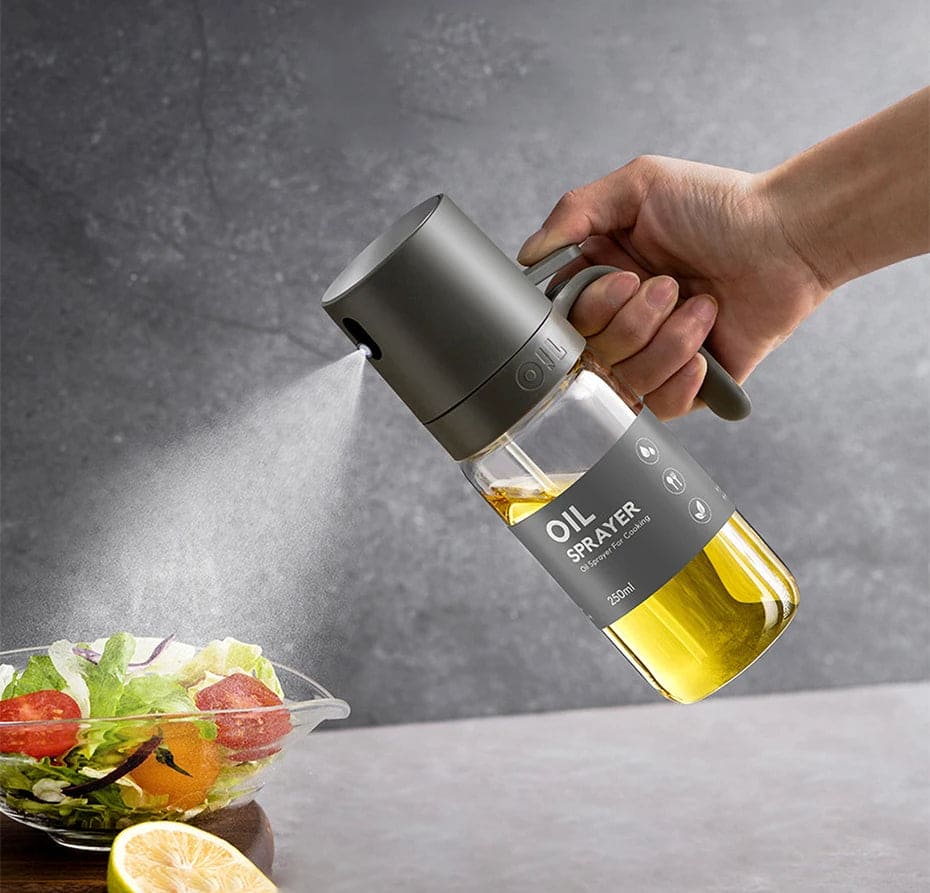 2in1 Oil Sprayer Glass Bottle for Cooking Anti-leakage Olive Oil Storage Bottle for BBQ Air Fryer Salad Steak Kitchen Supplies