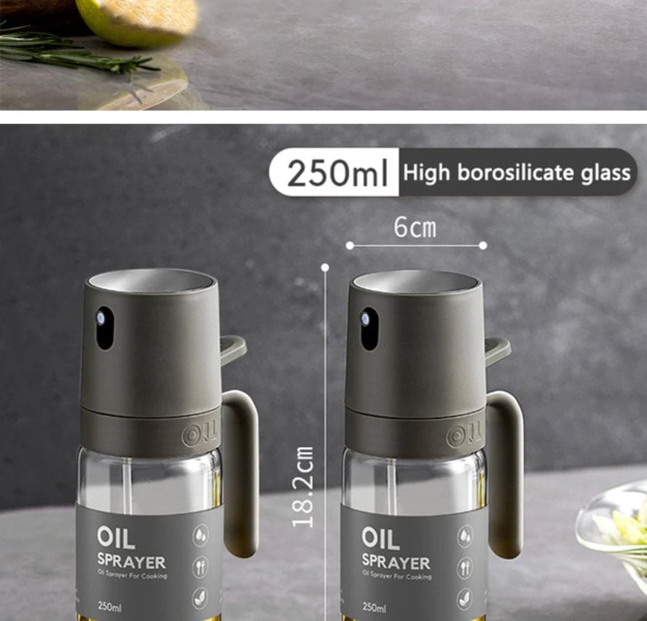 2in1 Oil Sprayer Glass Bottle for Cooking Anti-leakage Olive Oil Storage Bottle for BBQ Air Fryer Salad Steak Kitchen Supplies