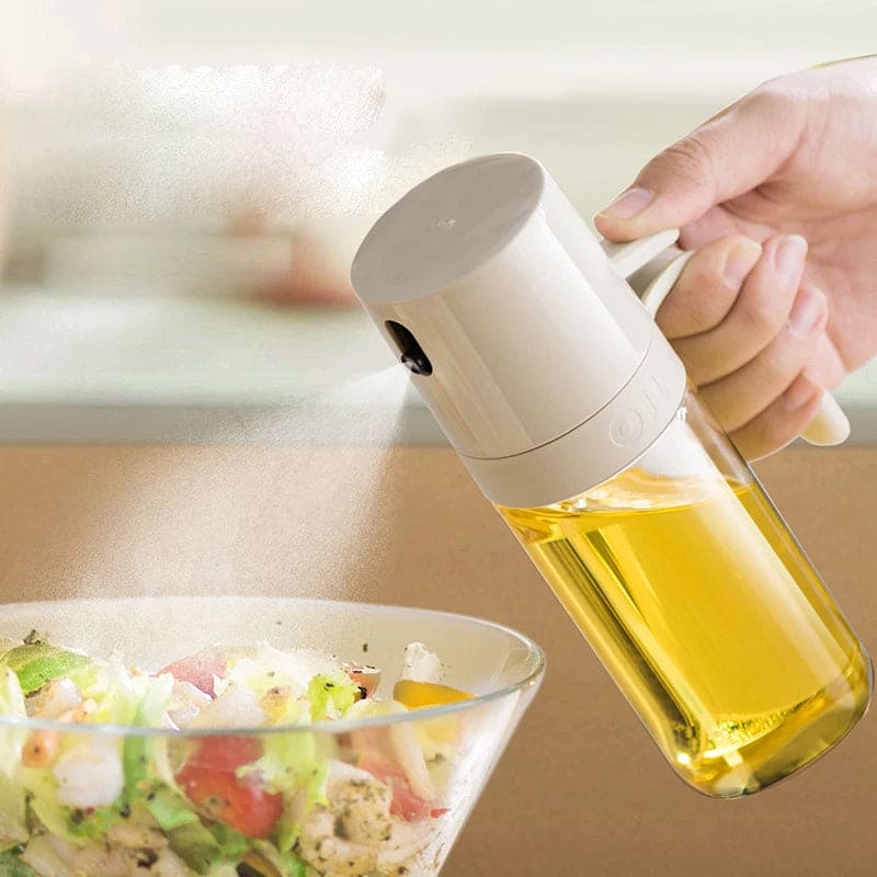 2in1 Oil Sprayer Glass Bottle for Cooking Anti-leakage Olive Oil Storage Bottle for BBQ Air Fryer Salad Steak Kitchen Supplies