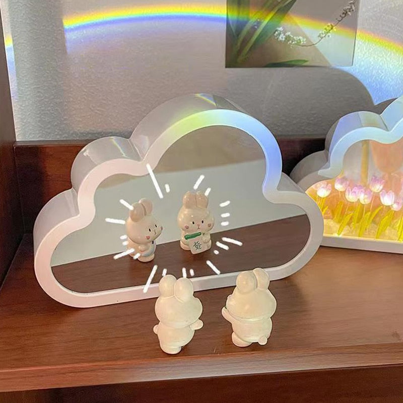 Handmade DIY Cloud Tulip Mirror Small Night Light