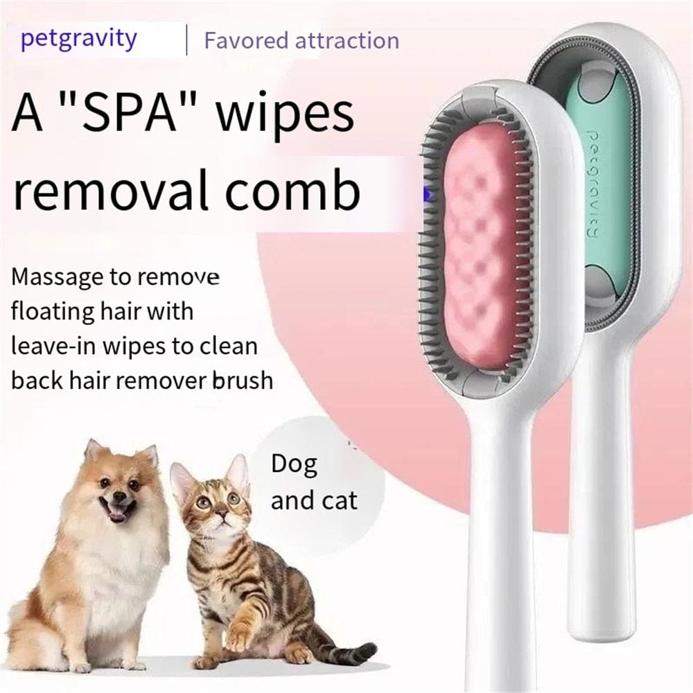 Pet Hair Removal Comb With Wipes