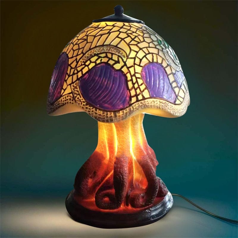 Vintage Stained Resin Mushroom Table Lamp