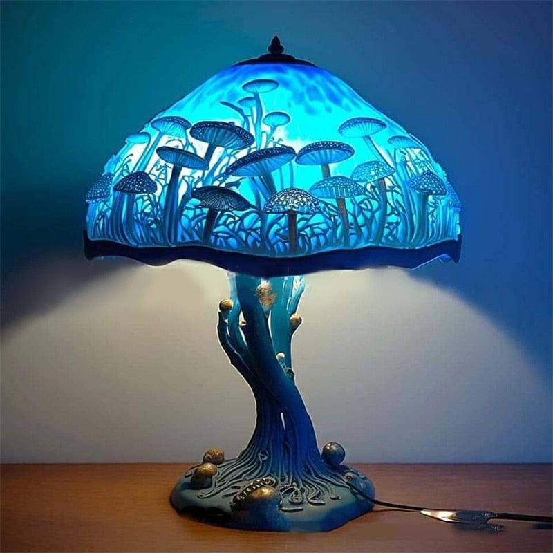 Vintage Stained Resin Mushroom Table Lamp