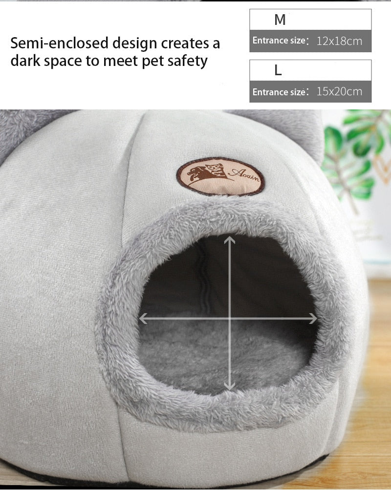 New Deep Sleep Comfort In Winter Cat Bed Iittle Mat Basket Small Dog House Products Pets Tent Cozy Cave Nest Indoor Cama Gato - Statnmore-7861