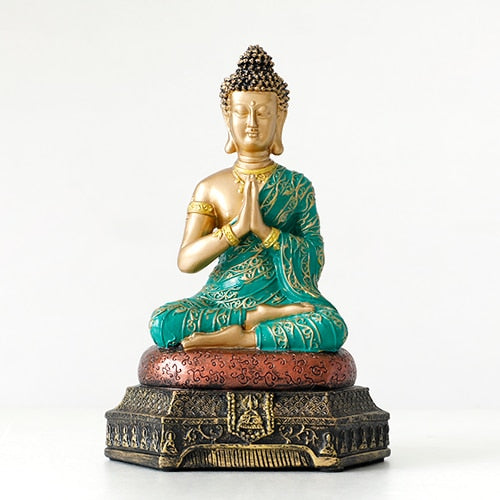 Buddha Statues Thailand for Garden office home Decor Desk ornament fengshui hindu sitting Buddha figurine Decoration Handmade Decorative Item - Statnmore-7861