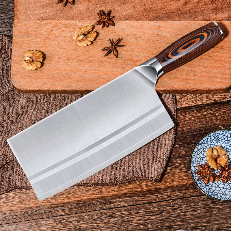 Stainless Steel  Kitchen Knives  Meat Cleaver 8inch Chinese Knife Butcher Knife Chopper Vegetable Cutter Kitchen Chef Knife Handmade Knives Handmade Knife - Statnmore-7861