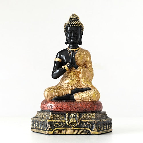 Buddha Statues Thailand for Garden office home Decor Desk ornament fengshui hindu sitting Buddha figurine Decoration Handmade Decorative Item - Statnmore-7861