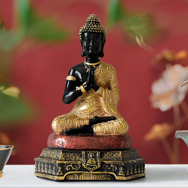 Buddha Statues Thailand for Garden office home Decor Desk ornament fengshui hindu sitting Buddha figurine Decoration Handmade Decorative Item - Statnmore-7861