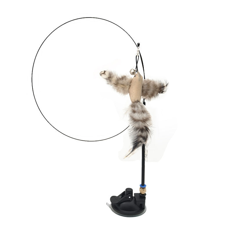 Simulation Funny Feather Bird Interactive Cat Toy