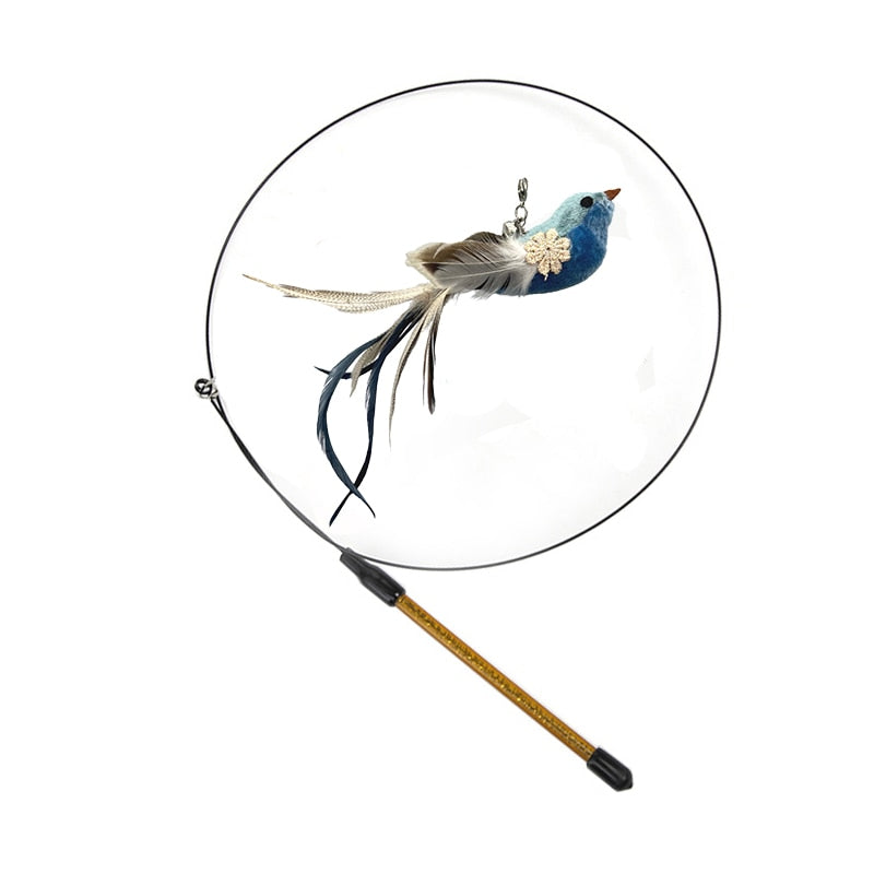 Simulation Funny Feather Bird Interactive Cat Toy