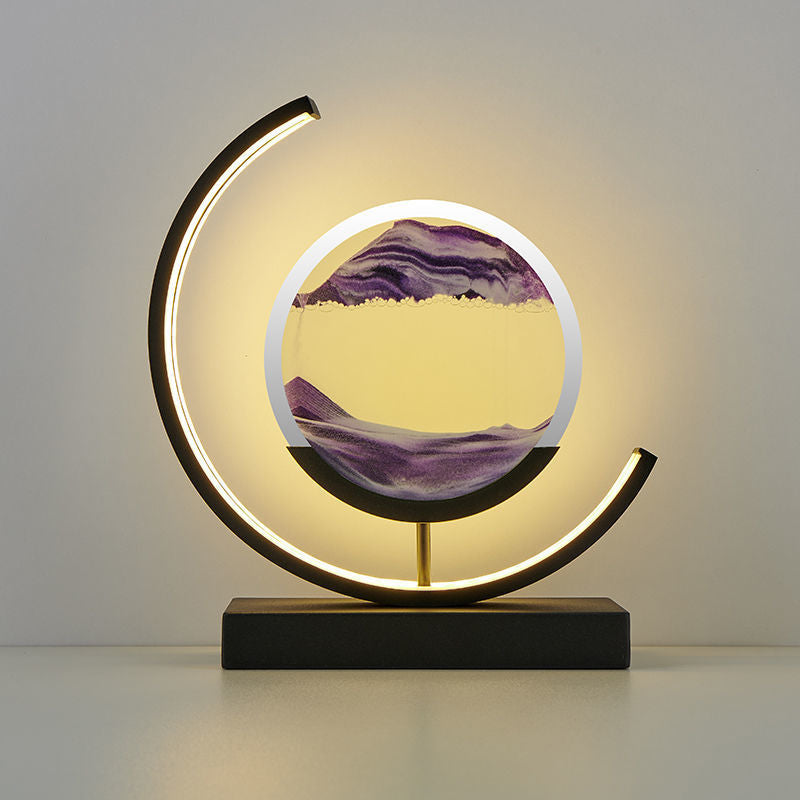 Unique Decorative Sand Painting Night Light Table Lamp