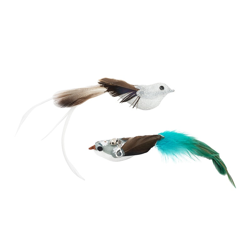 Simulation Funny Feather Bird Interactive Cat Toy