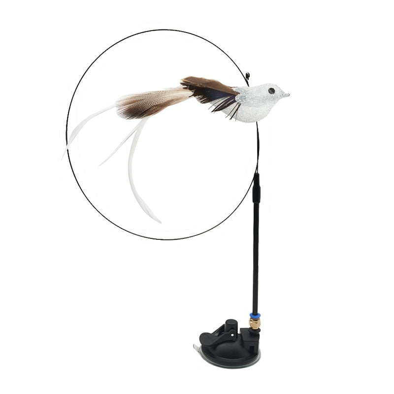 Simulation Funny Feather Bird Interactive Cat Toy