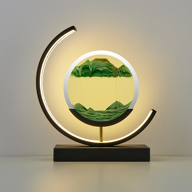 Unique Decorative Sand Painting Night Light Table Lamp