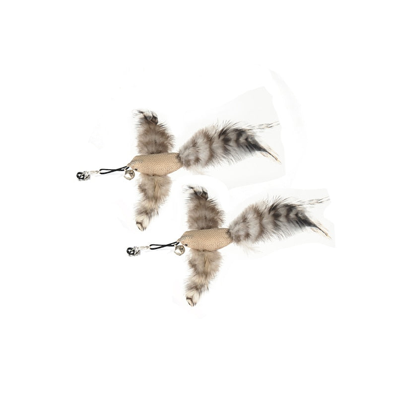 Simulation Funny Feather Bird Interactive Cat Toy