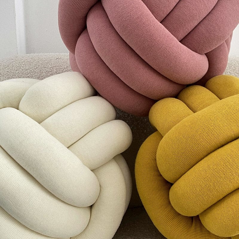 Bubble Kiss DIY Knot Ball Pillow Pet Toy Cute Living Room Sofa Seat Cushion Creative Oversize Bedroom Decoration Throw Pillow Handmade Knotted - Statnmore-7861