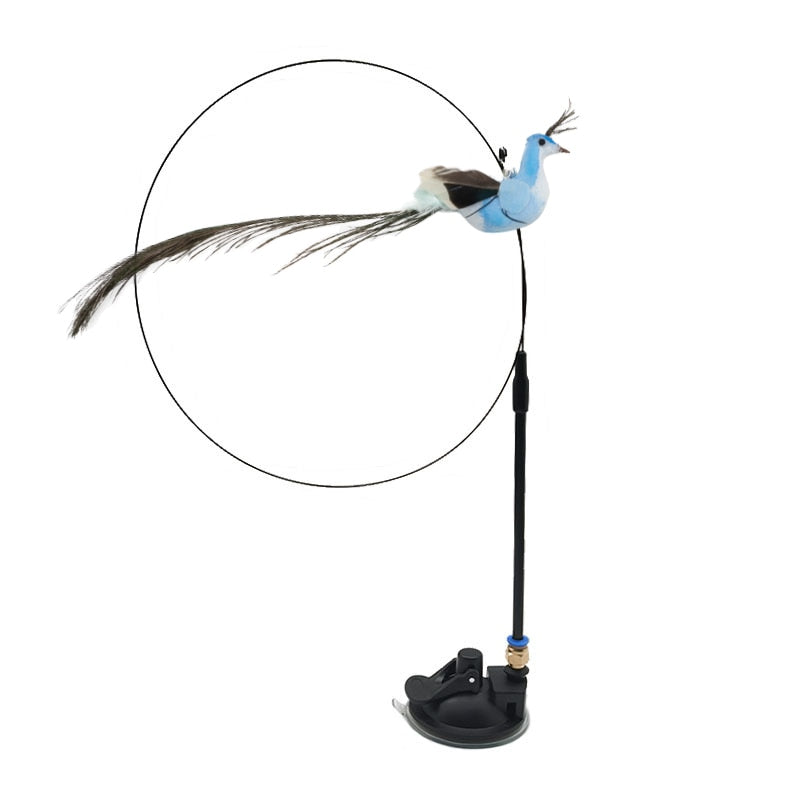 Simulation Funny Feather Bird Interactive Cat Toy